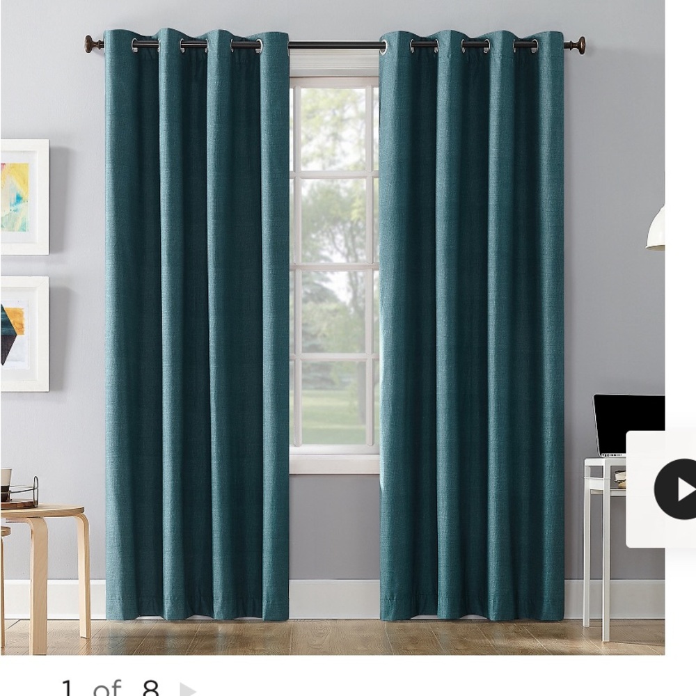 NWT Sun Zero Cameron 100% Blackout Thermal Insulated Grommet Curtain Panel Teal